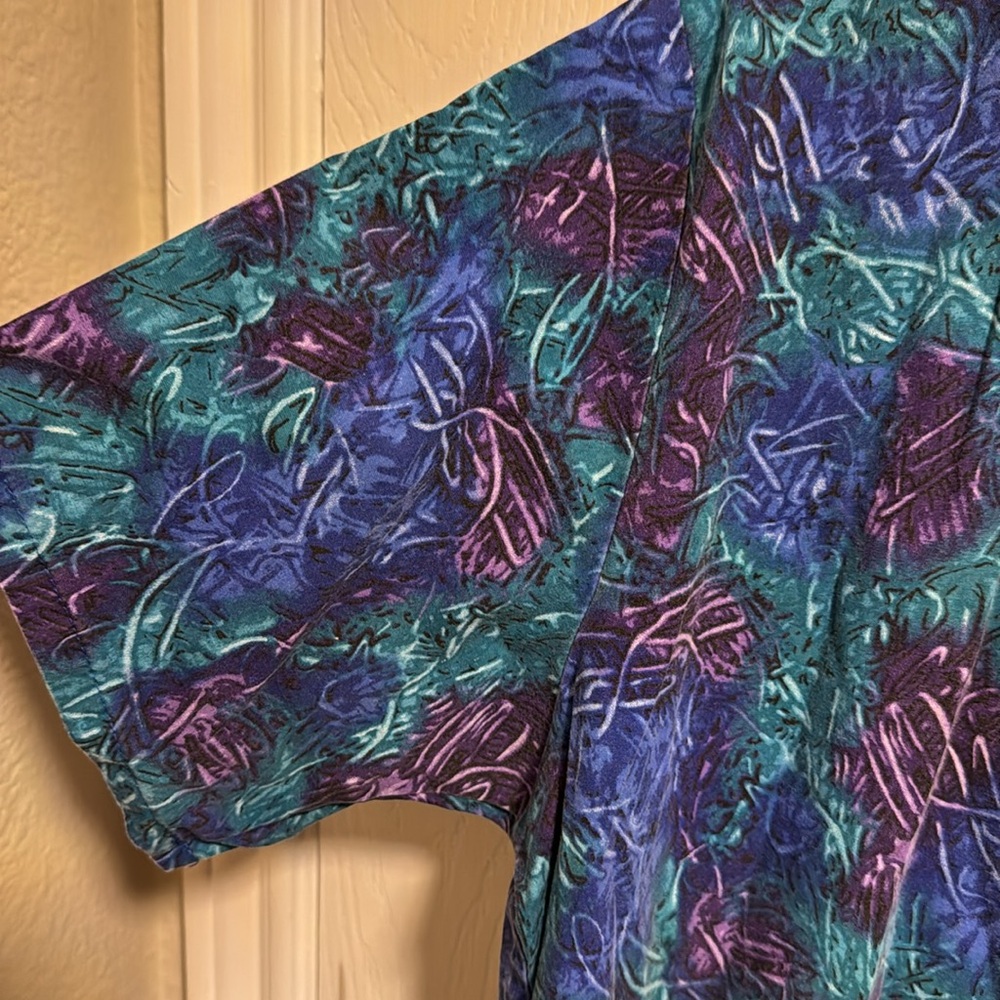 Landau Women’s Scrub Top Large V-Neck Short Sleeve Pockets Cotton Blend Colorful - Picture 11 of 13